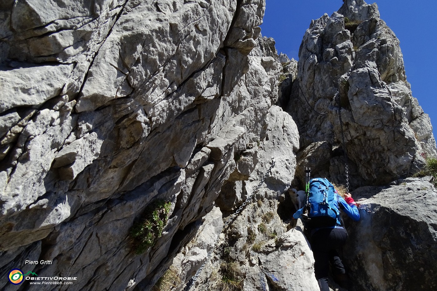 71 Serve attrezzatura da ferrata, non l'abbiamo,  Stelina non ce la fa....JPG